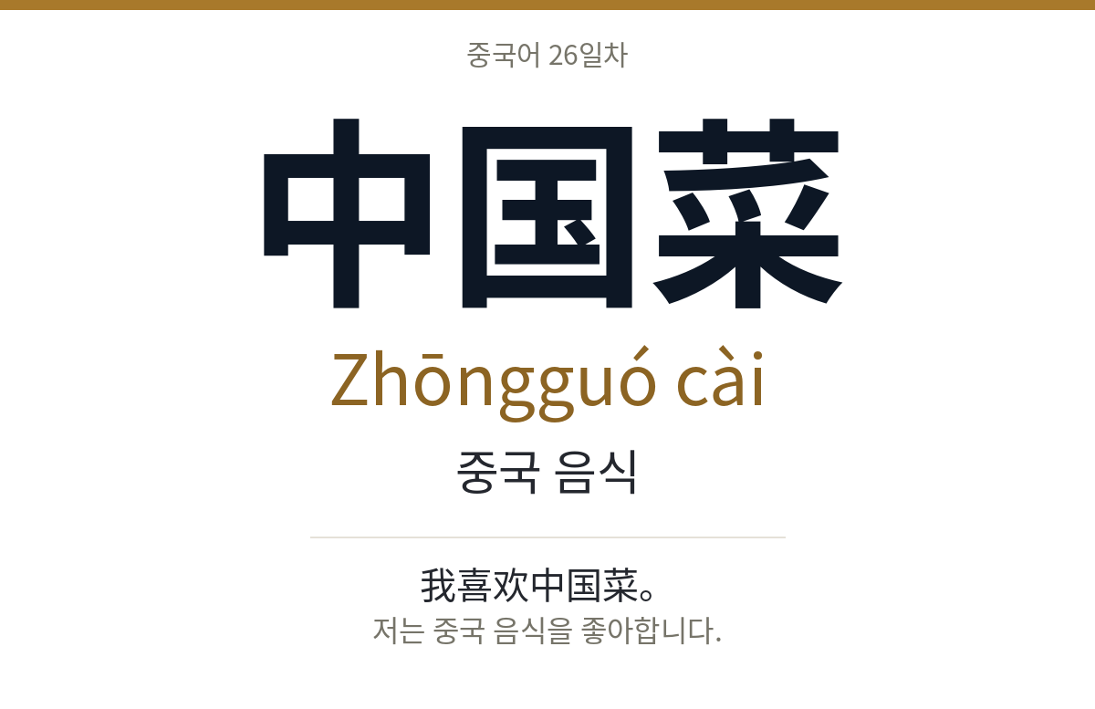 中国菜 Zhōngguó cài · 중국 음식