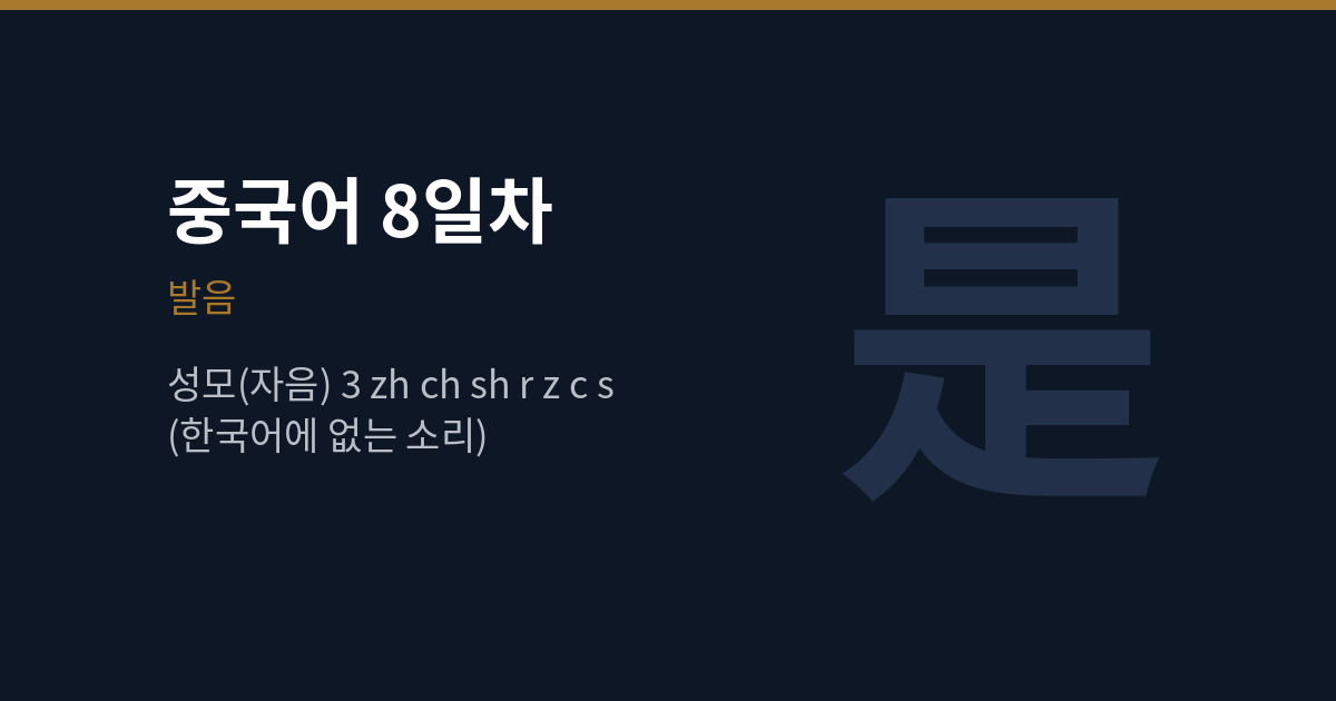 zh ch sh r 과 z c s 발음 차이 (중국어 8일차)