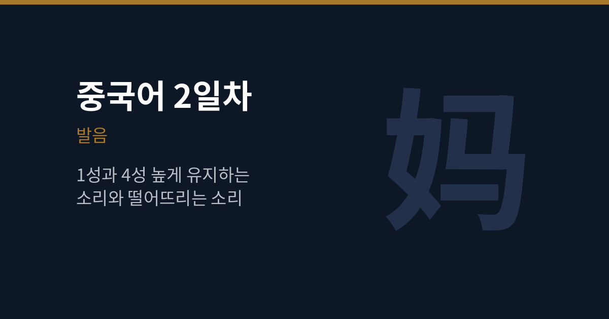 중국어 1성 4성 발음법과 차이 (중국어 2일차)