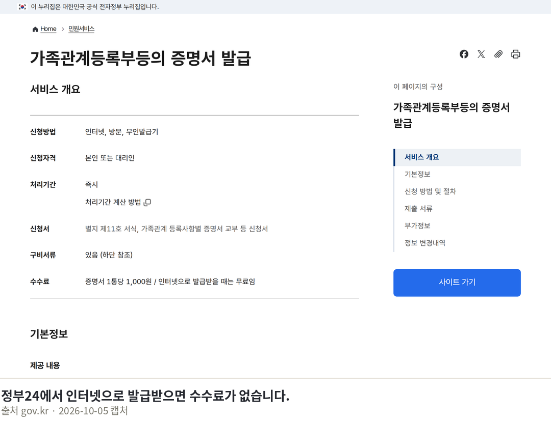 가족관계증명서 유효기간, 법으로는 없습니다 정부24에서 인터넷으로 발급받으면 수수료가 없습니다. · 가족관계등록부등의 증명서 발급 | 민원안내 및 신청 | 정부24 · gov.kr 화면